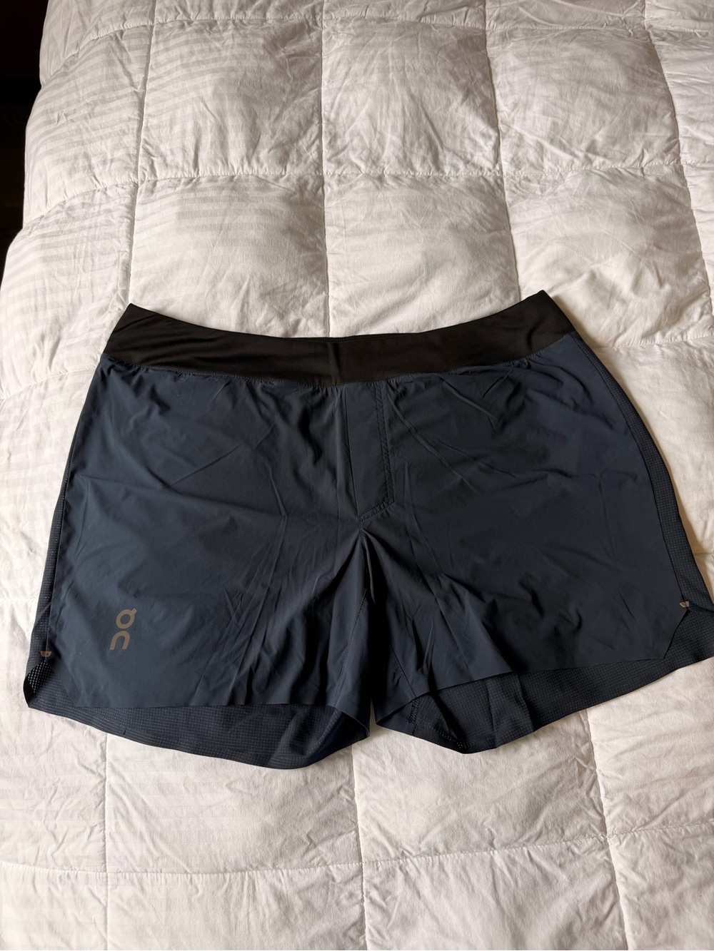 On Running Navy Blue Women's Athletic Shorts with Black Waistband